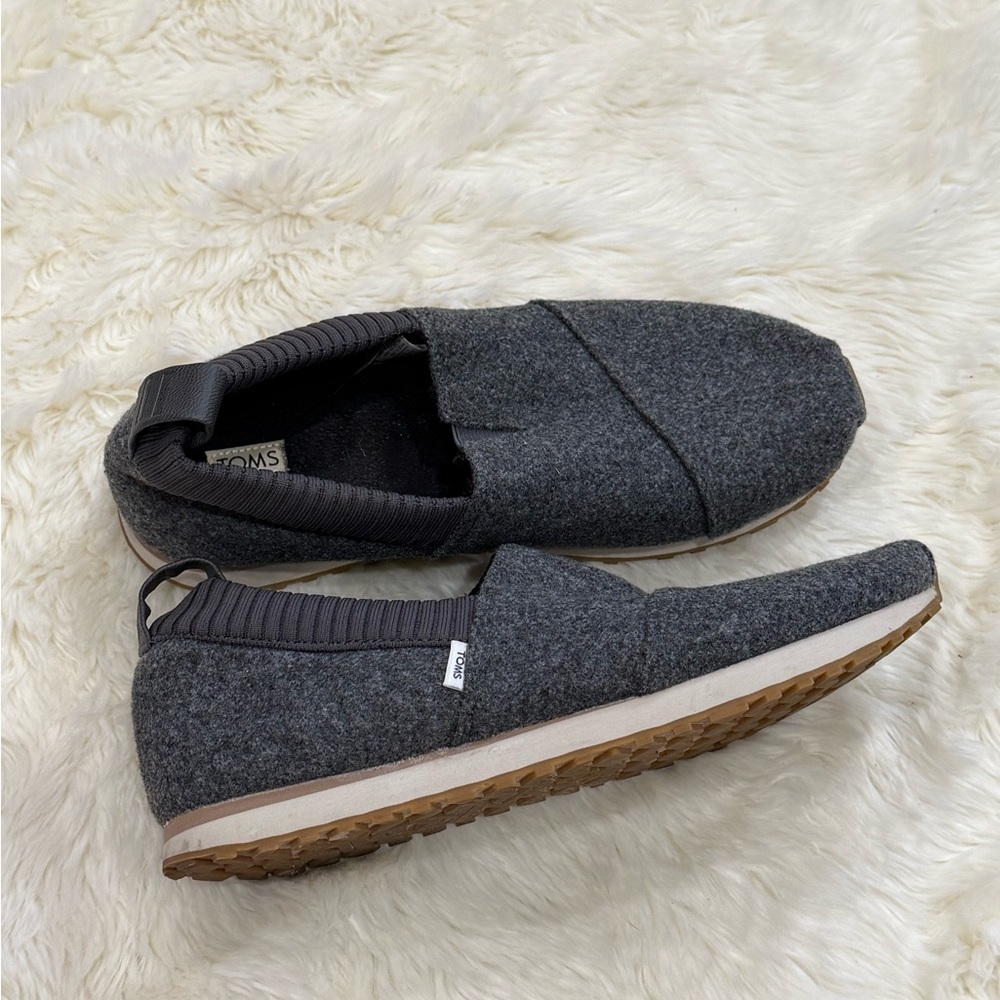 TOMS Gray Slip-On Shoes